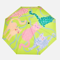 Duckhead Lime Arty Cats Compact Umbrella