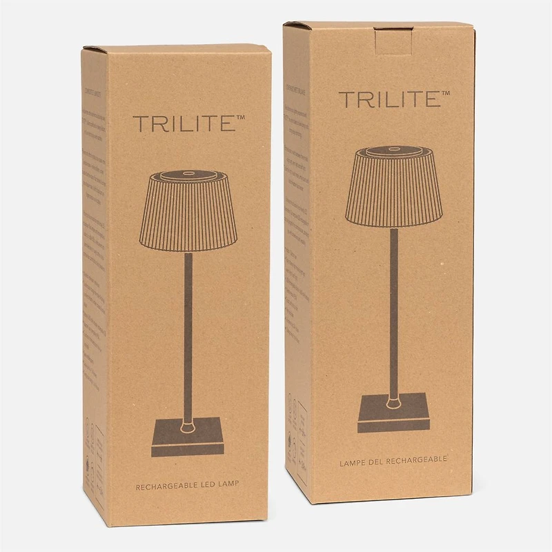 Fluted Frost Shade LED Table Lamp - White