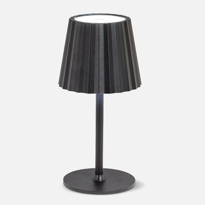 Fluted Shade LED Table Lamp - Black