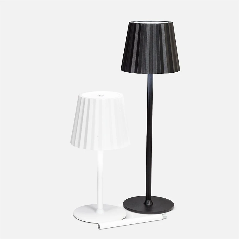 Fluted Shade LED Table Lamp - Black