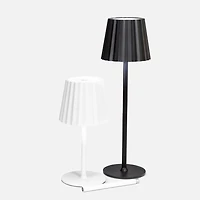 Fluted Shade LED Table Lamp - Black