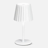 Fluted Shade LED Table Lamp - White