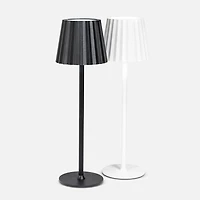 Fluted Shade LED Table Lamp - White