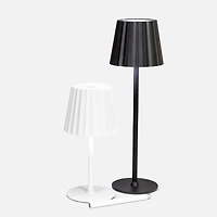Fluted Shade LED Table Lamp - White