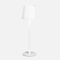 Fluted Shade LED Table Lamp - White