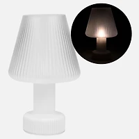 Lampe de table en verre strié - Blanc