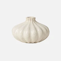 Torre & Tagus Allium Gourd Vase -  3", White Glaze
