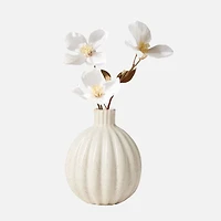 Torre & Tagus Allium Gourd Vase - 5", White Glaze
