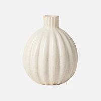 Torre & Tagus Allium Gourd Vase - 5", White Glaze