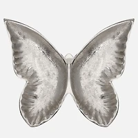 Plat décoratif papillon en aluminium -Argent
