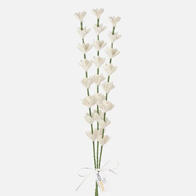 Torre & Tagus Modwool Bouquet de 3 tiges de lavande blanche en feutre 