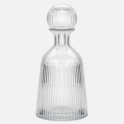 Torre & Tagus Bouteille en verre nervuré avec bouchon - Verre transparent