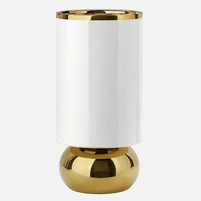 Torre & Tagus Talia Gold Trim  Cylinder Bulb Vase