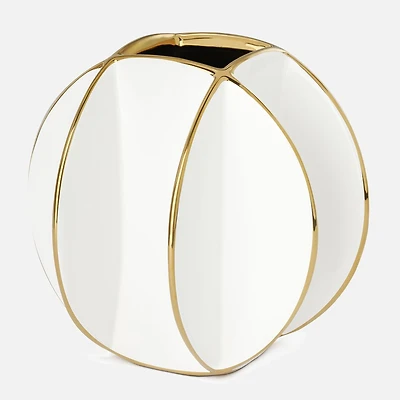 Torre & Tagus Gold Trim Divide Ball Vase