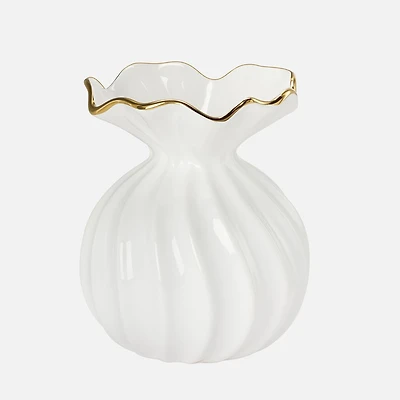 Torre & Tagus Vase à bordure dorée évasé