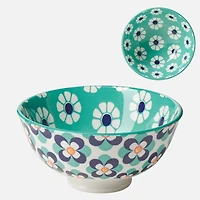 Daisy Kiri Bowl - 6", Teal & Blue