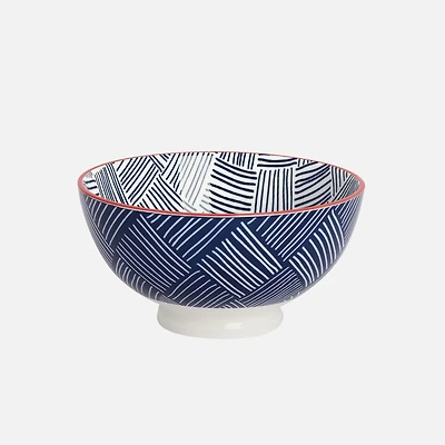 Kiri Blue Hatch Weave Bowl 4.5" by Torre & Tagus