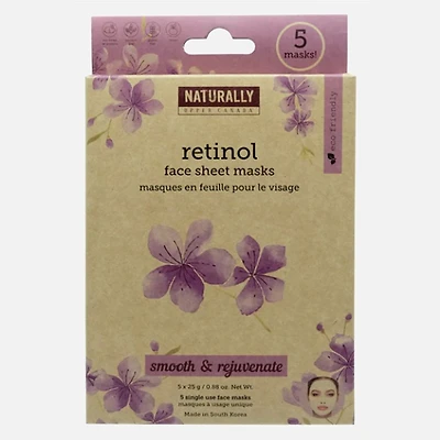 Sheet Mask Retinol, 5 Pieces