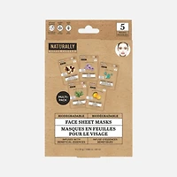 Facial Sheet Masks, Pack of 5