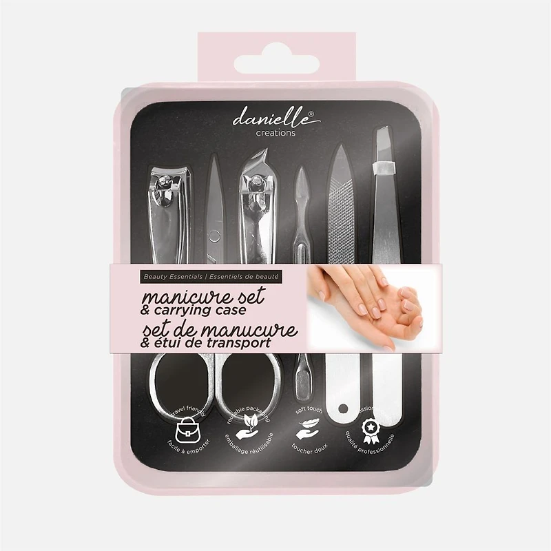 Manicure Set & Carrying Case - Pink