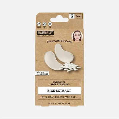 Skin Barrier Care Hydrogel Under Eye Masks, 6 Pairs - Rice Water