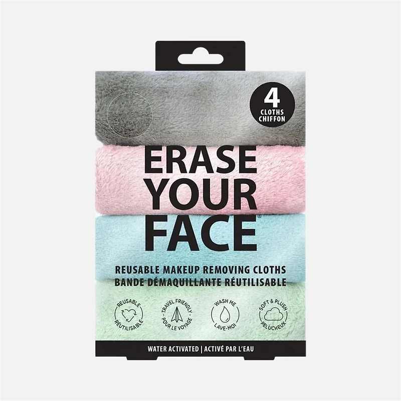 Reusable Makeup Removing Cloths, Pack of 4