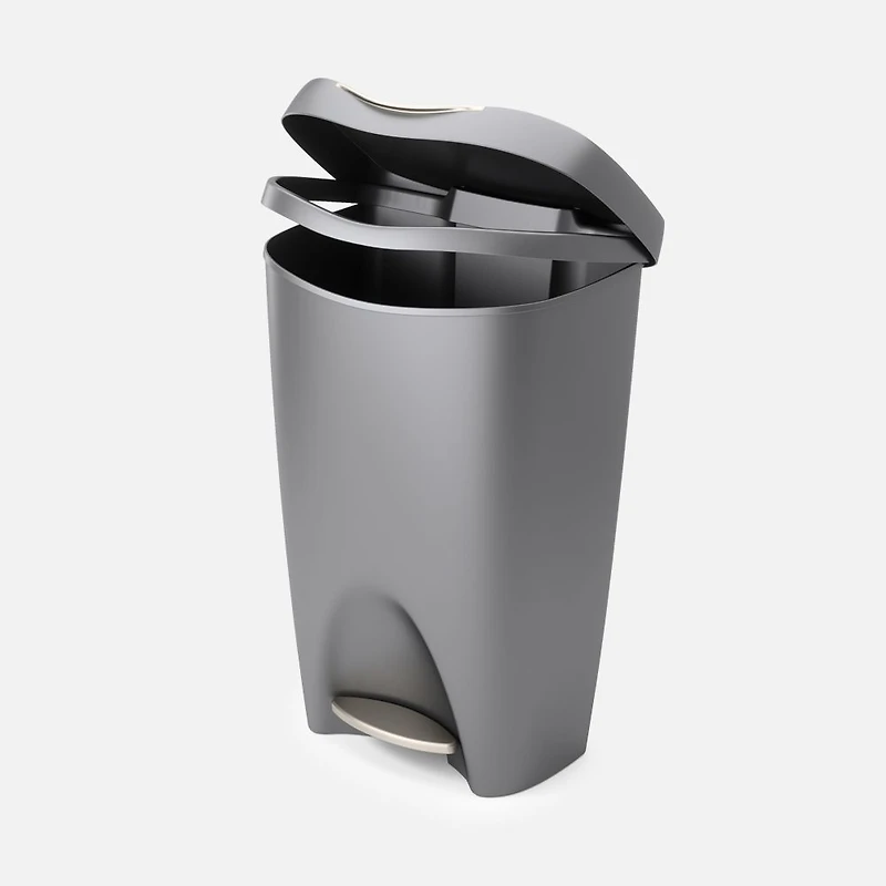 Umbra Brim Poubelle à pédale avec couvercle, 50 L - Nickel