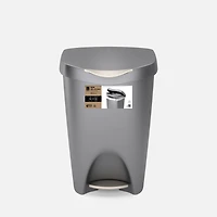 Umbra Brim Poubelle à pédale avec couvercle, 50 L - Nickel