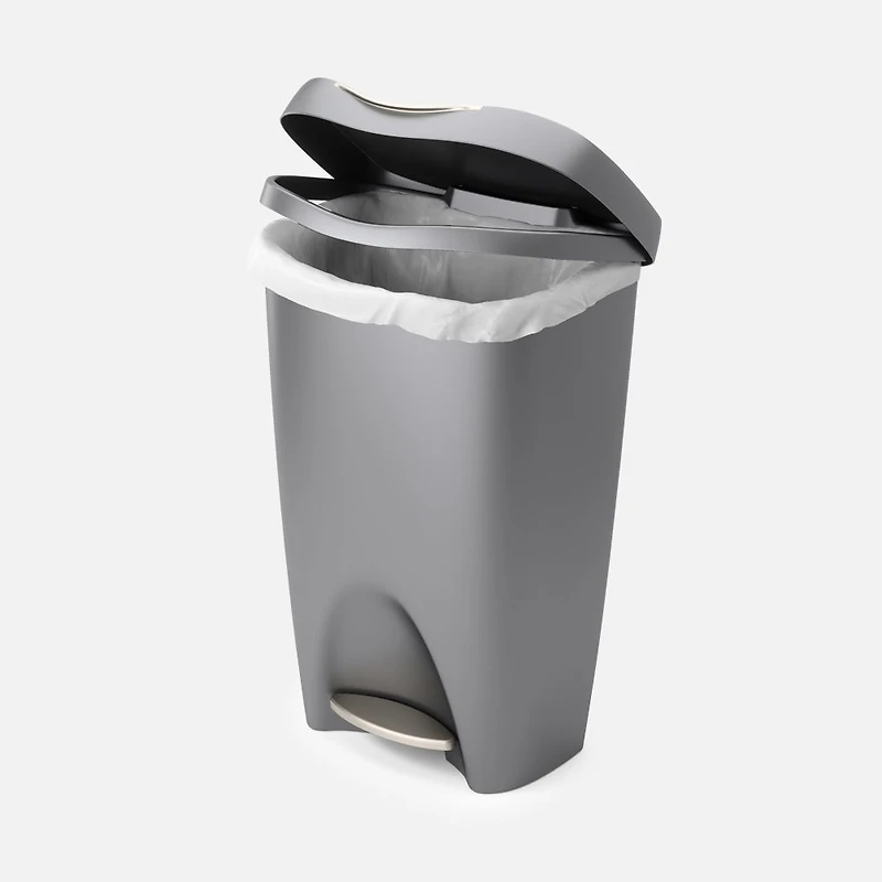 Umbra Brim Poubelle à pédale avec couvercle, 50 L - Nickel
