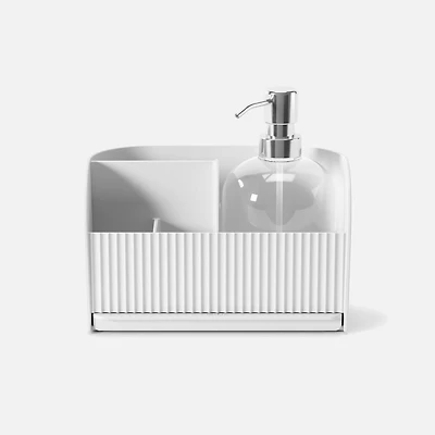 Umbra Sling Sink Caddy With Soap Pump - White