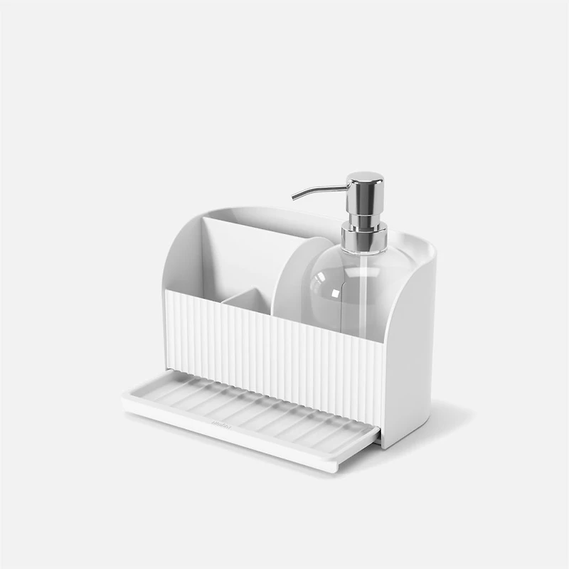 Umbra Sling Sink Caddy With Soap Pump - White