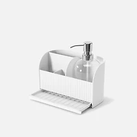 Umbra Sling Sink Caddy With Soap Pump - White