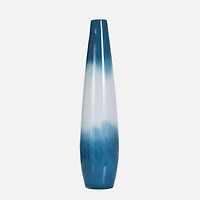 Beaker Shaped Vase, 19.3" - Blue White