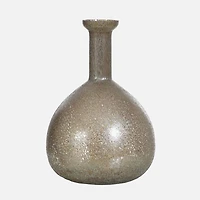 Bud Shaped Vase, Round Base - Brown Silver