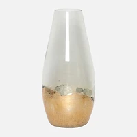 Cylender Shaped Vase, 7 x 7 x 15" - Gold and Clear