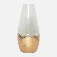 Cylender Shaped Vase, 8 x 8 x 19" - Gold and Clear