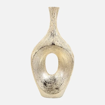 Scratched Open Cut Vase - Champagne