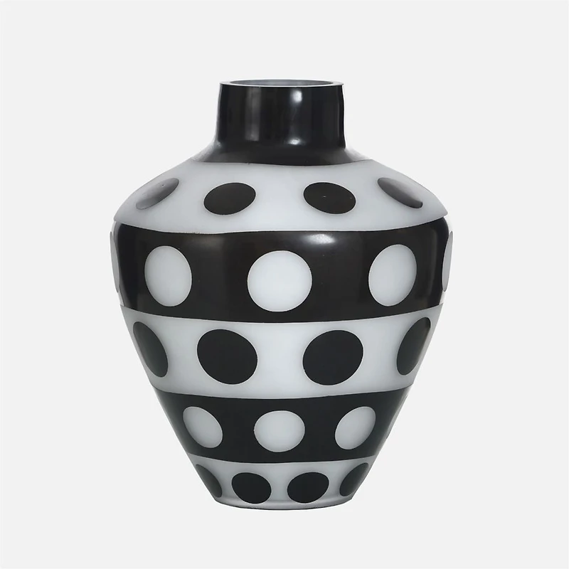 Urn Shaped Vase, 8.9" - Black White