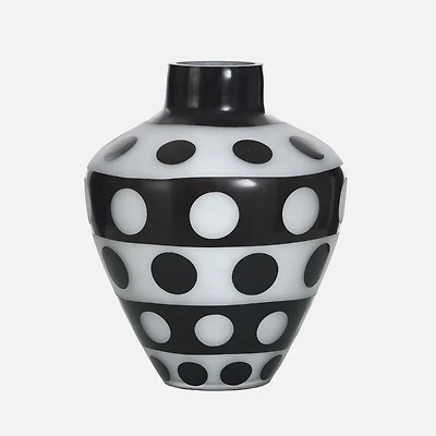 Urn Shaped Vase, 8.9" - Black White