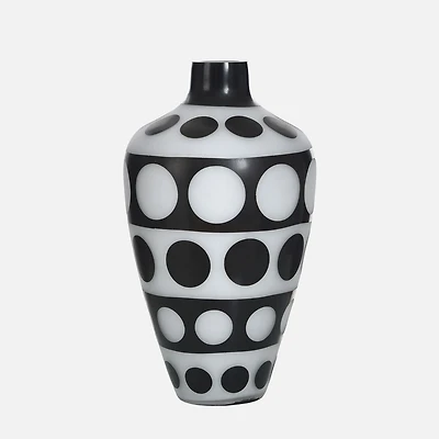 Urn Shaped Vase, 7.7" - Black White
