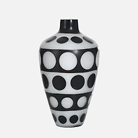 Urn Shaped Vase, 7.7" - Black White