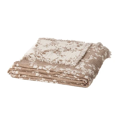 Vegan Coffee Flowered Throw