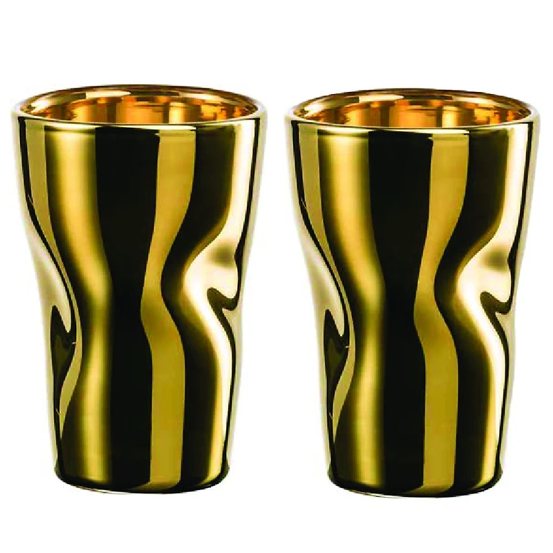 Ensemble de 2 tasses à espresso dorées « Unik »