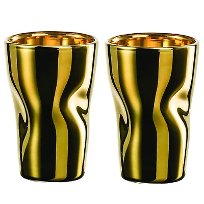 Ensemble de 2 tasses à espresso dorées « Unik »