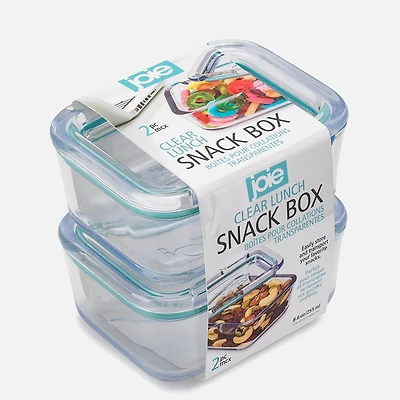 Boîte à lunch transparente, 2 pièces - Bleu