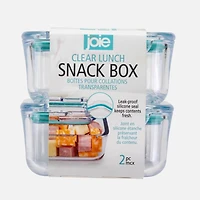 Boîte à lunch transparente, 2 pièces - Bleu