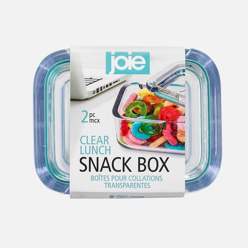 Boîte à lunch transparente, 2 pièces - Bleu