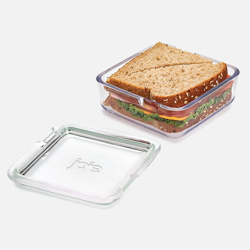 Clear Lunch Sandwich Container, 2 Pieces