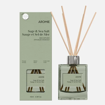 Diffuseur à bâtonnets Sauge et sel marin - 100 ml