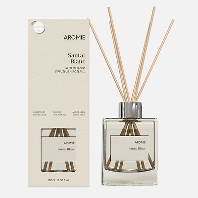 Diffuseur à bâtonnets Santal Blanc - 100 ml